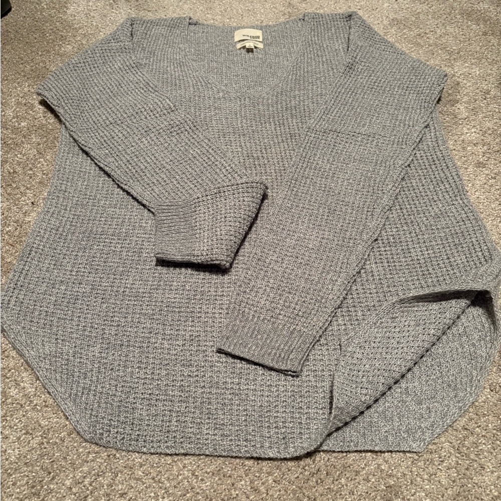 Wilfred Free NWOT sweater, size small, grey, waffle knit, 100% wool